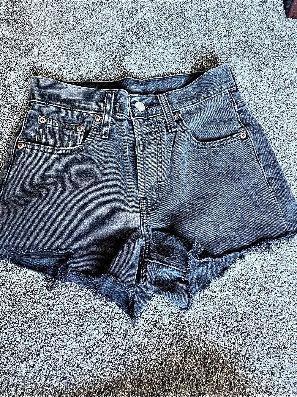 Levi's 501 Original Shorts Cutoff Black Jean Shorts